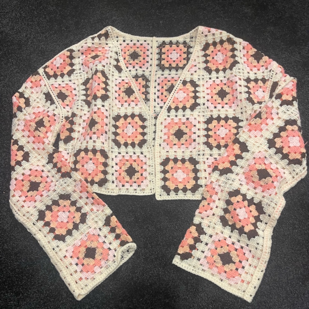Never worn SHEIN Multicolor Crochet Sweater